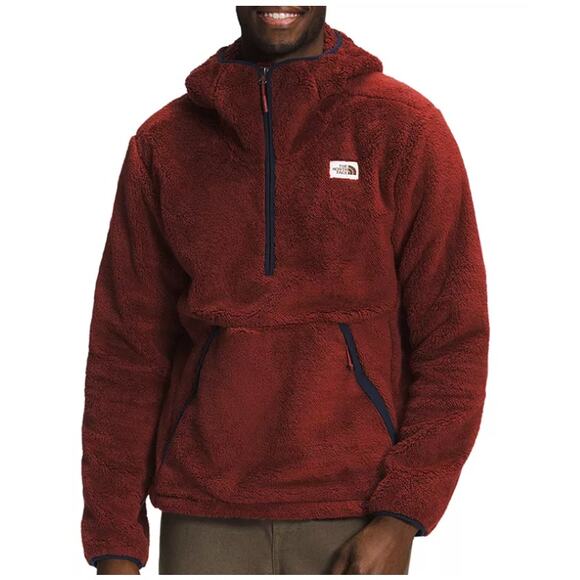 The North Face Red 1/4 Zip Sherpa Fleece Pullover Hood (S Mens) - Picture 1 of 8